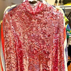 Paoloni Women's Long Sleeve Sequin Top Sz 38